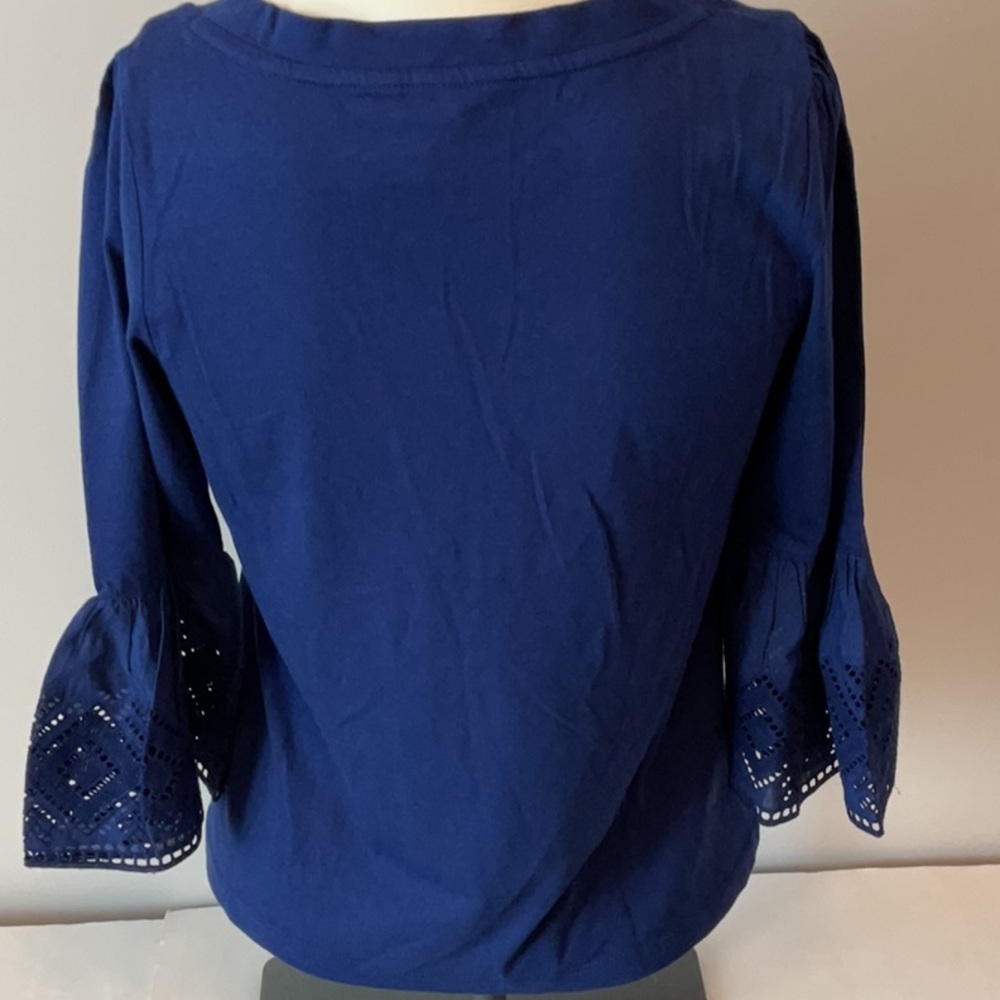 Knit Top With Eyelet Ruffle Sleeves - Picture 5 of 8